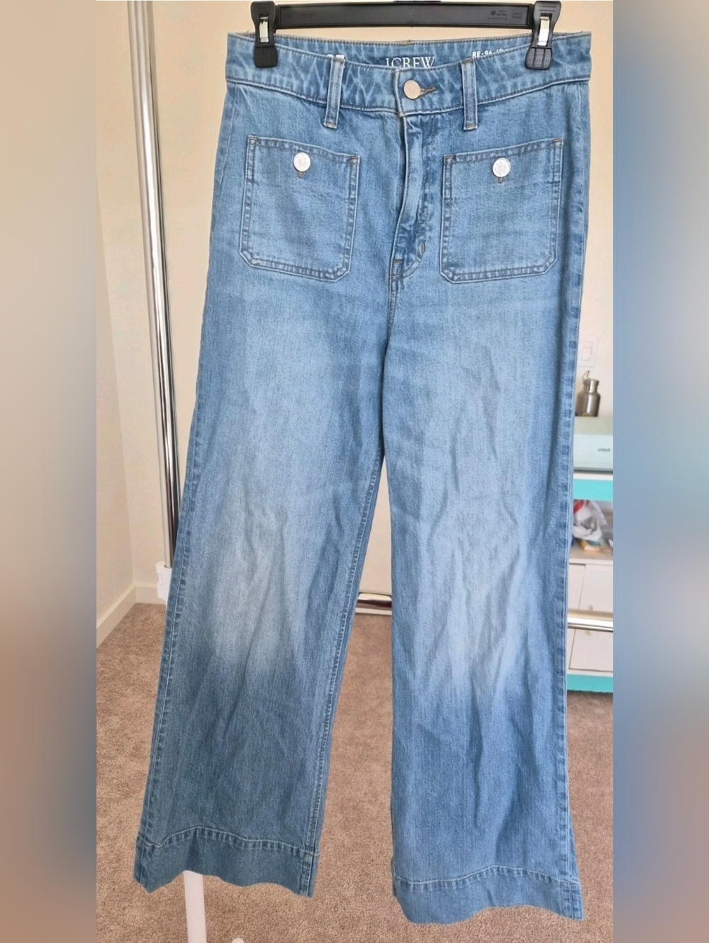 J. Crew Light Blue Denim Jeans with Silver Button